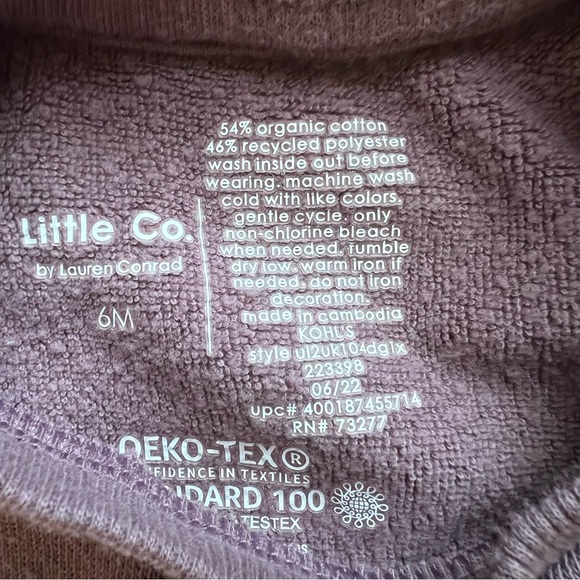 LITTLE CO. Sugar Plum Sweatshirt, 6mo - Picture 2 of 4